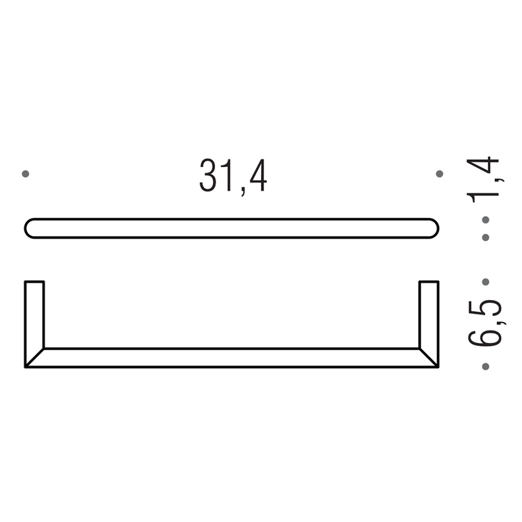 Colombo Design MINI porta salviette L.31 cm, colore nero finitura opaco B4009NM