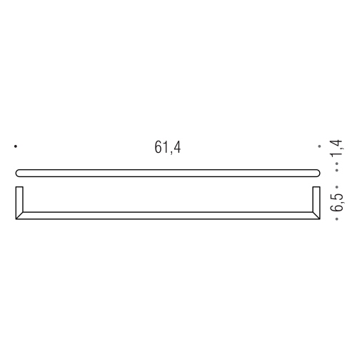 Immagine di Colombo Design MINI porta salviette L.61 cm, colore nero finitura opaco B4011NM