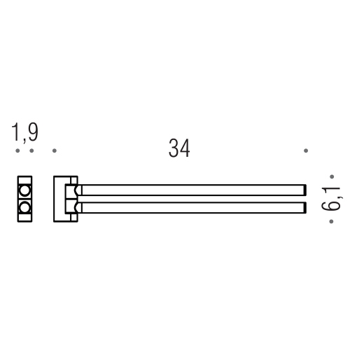 Immagine di Colombo Design MINI porta salviette doppio, a snodo, colore nero finitura opaco B4012NM