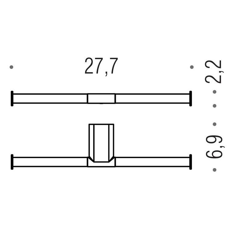 Immagine di Colombo Design MINI porta rotolo doppio, finitura cromo B4090CR
