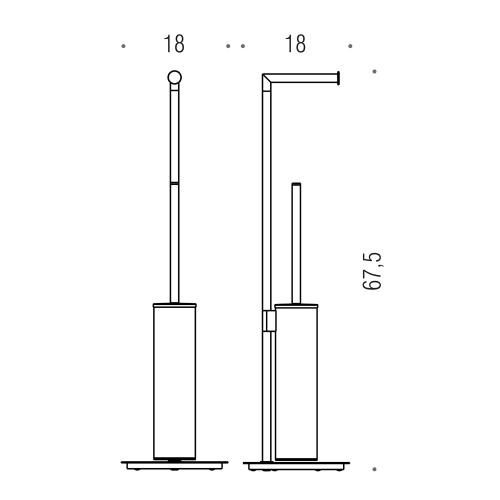 Immagine di Colombo Design MINI piantana con porta rotolo e porta scopino, finitura cromo B40180CR