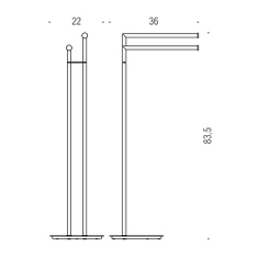 Immagine di Colombo Design MINI piantana con due porta salvietta, finitura cromo B4038CR