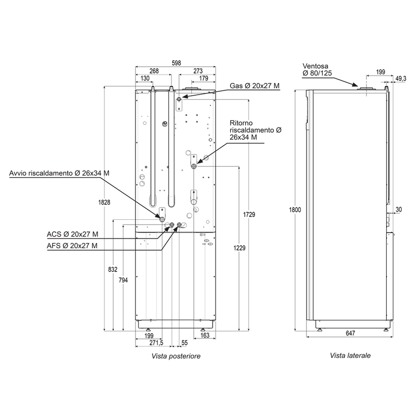 Immagine di Atlantic ALFEA HYBRID DUO GAS R 8-24 kW pompa di calore aria-acqua per riscaldamento e bollitore 120 l per produzione ACS, con caldaia a condensazione integrata 522840