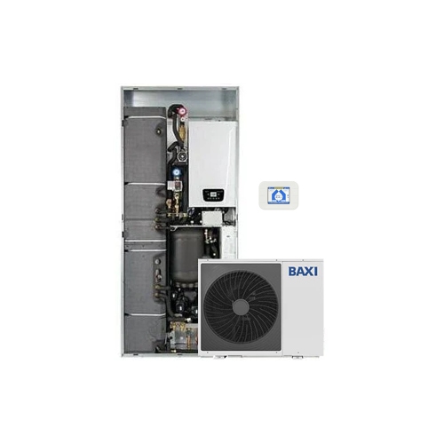 Immagine di Baxi CSI IN 6 ALYA H WI-FI sistema ibrido con integrazione caldaia (24 kW), pompa di calore monofase 6 kW, bollitore 150 litri, e pannello di comando remoto  A7818084+A7799991