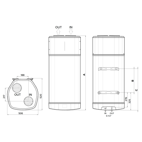 Immagine di Ariston NUOS PLUS WH R290 Scaldacqua a pompa di calore monoblocco murale ad elevate prestazioni, accumulo 80 litri, con Wi-Fi integrato 3629145