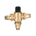 Immagine di Caleffi Miscelatore termostatico, con cartuccia intercambiabile e valvole di ritegno agli ingressi, attacco 1 1/4", 9.1 Kv 523073