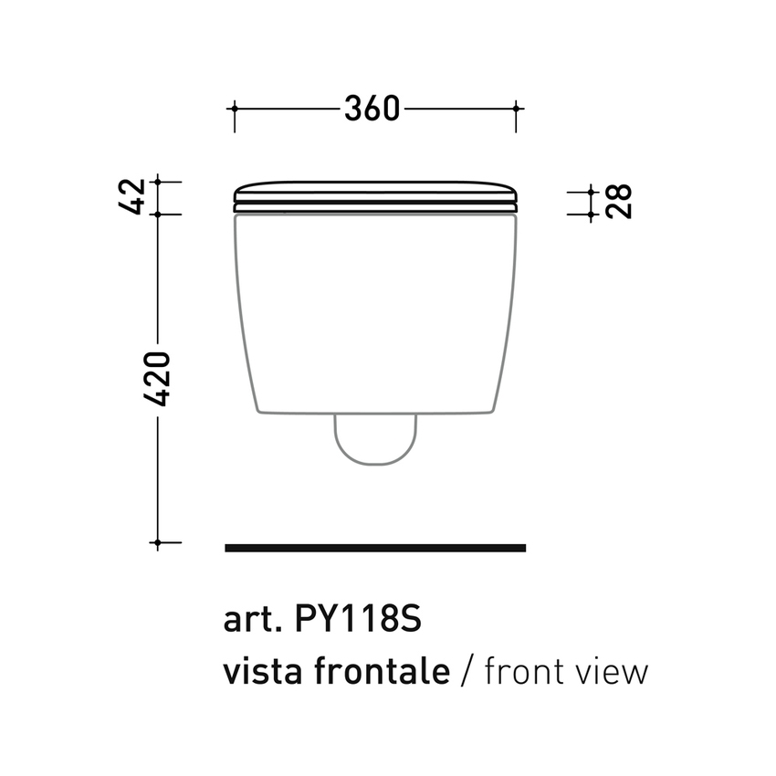Immagine di Flaminia PLAY coprivaso slim in termoindurente, a discesa rallentata, con cerniere a sgancio rapido, colore terracotta finitura lucido PYCW05TC
