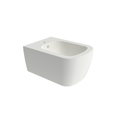 Immagine di Flaminia PLAY set sanitari sospesi, vaso con sistema gosilent® e coprivaso slim con discesa rallentata, bidet monoforo con troppopieno, colore bianco latte finitura opaco PY118SLAT+PYCW05LAT+PY218LAT