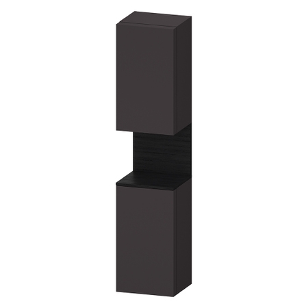 Immagine di Duravit QATEGO colonna sospesa H.176 cm, versione sinistra, con 2 ante e 2 ripiani in vetro, colore grigio grafite finitura opaco QA1346L16800000