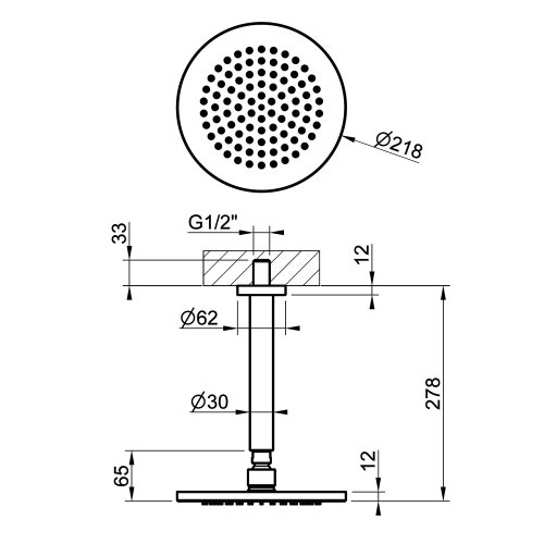Immagine di Gessi GESSI 316 soffione a soffitto ⌀ 22 cm, orientabile, finitura copper brushed PVD 54151#708