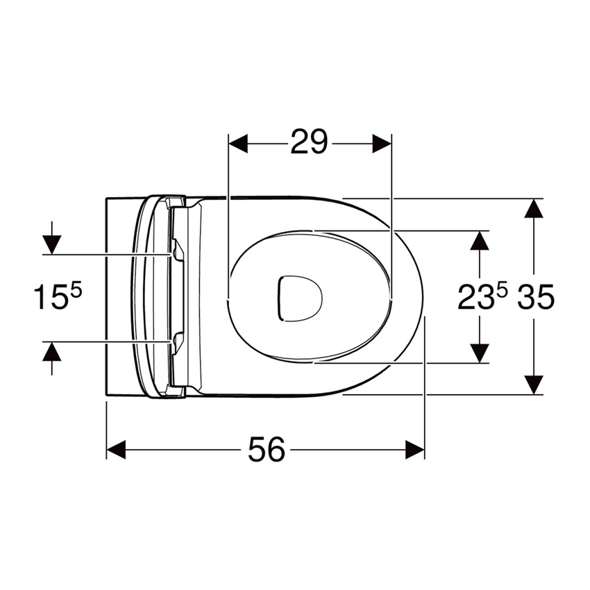 Immagine di Geberit ICON set sanitari a pavimento, vaso RIMFREE, con sedile a chiusura ammortizzata, bidet monoforo con troppopieno, colore bianco finitura lucido 502.383.00.1+502.384.00.1