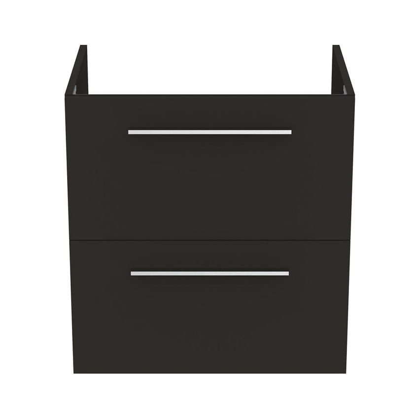 Immagine di Ideal Standard soluzione bagno completo, sanitari sospesi, lavabo con mobile 60 cm, doccia rettangolare 100x70, colore nero finitura opaco, rubinetteria colore nero finitura opaco SING8