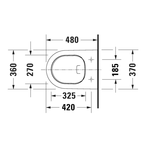 Immagine di Duravit D-NEO COMPACT vaso sospeso Rimless, a cacciata, senza brida e senza sedile, colore bianco finitura lucido 2588090000