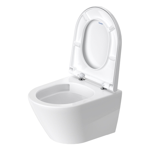 Immagine di Duravit D-NEO COMPACT vaso sospeso Rimless, a cacciata, senza brida e senza sedile, colore bianco finitura lucido 2588090000