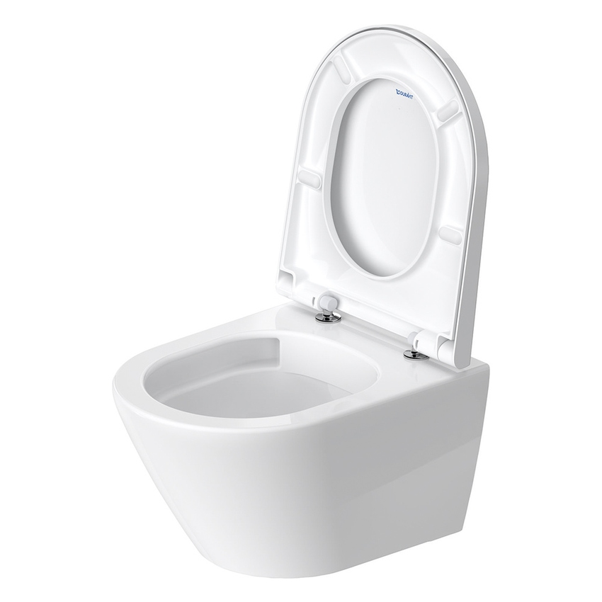 Immagine di Duravit D-NEO COMPACT vaso sospeso Rimless, a cacciata, senza brida e senza sedile, colore bianco finitura lucido 2588090000