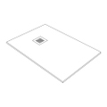 Immagine di RCR BASIC PIETRA piatto doccia antiscivolo rettangolare L.90 P.100 cm, completo di griglia copripiletta in acciaio inossidabile, colore bianco finitura pietra S14602