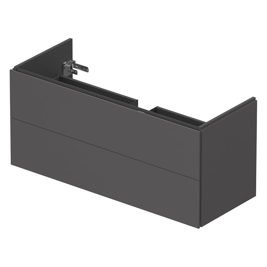 Immagine di Duravit L-CUBE base sottolavabo sospesa L.122 P.48 cm, con 2 cassetti, scasso per sifone e coprisifone, colore grigio grafite finitura opaco LC624304949