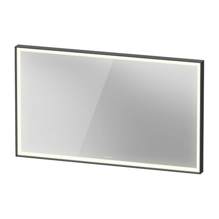Immagine di Duravit L-CUBE specchio L.120 H.70 cm, con illuminazione LED su 4 lati, con interruttore a sensore a destra, colore grigio grafite finitura opaco LC738304949