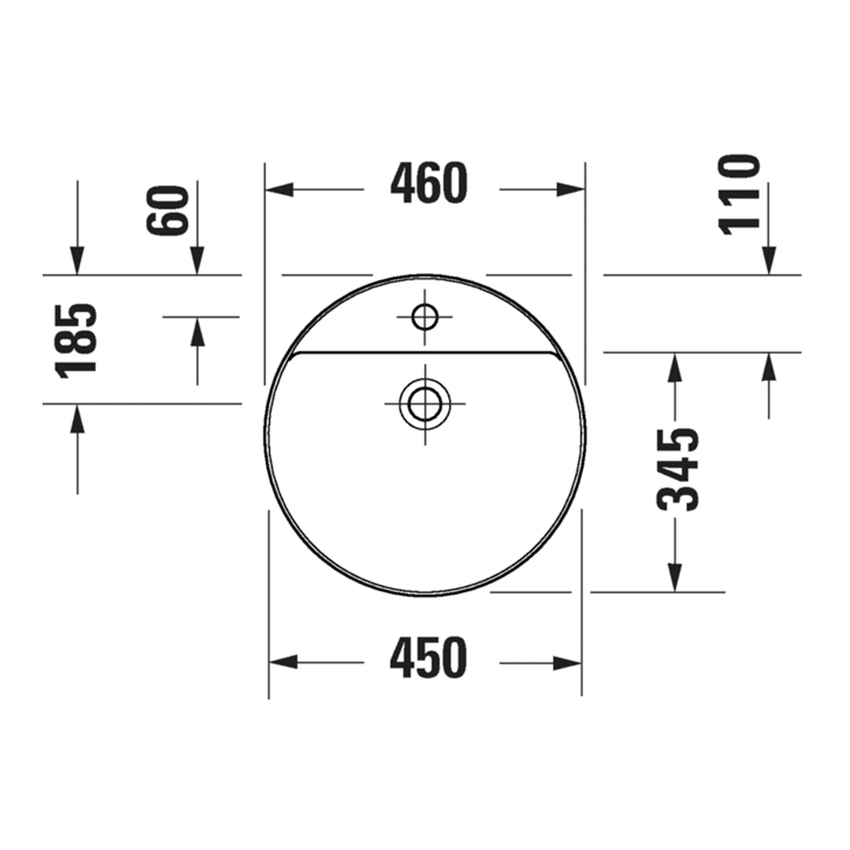 Immagine di Duravit VITRIUM bacinella rotonda 46 cm da appoggio soprapiano, con rettifica, con bordo per rubinetteria e senza troppopieno, interno colore parlour blue finitura opaco, esterno colore parlour blue finitura opaco 266246HB79