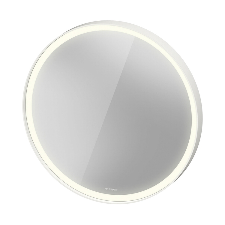 Duravit VITRIUM specchio rotondo 90 cm con illuminazione, 1 interruttore a sensore, versione Sensor, colore bianco finitura opaco VT091018180000