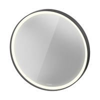Immagine di Duravit VITRIUM specchio rotondo 70 cm con illuminazione, 1 interruttore a sensore, versione Sensor, colore grigio grafite finitura opaco VT090049490000