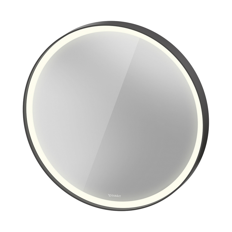 Duravit VITRIUM specchio rotondo 70 cm con illuminazione, 1 interruttore a sensore, versione Sensor, colore grigio grafite finitura opaco VT090049490000