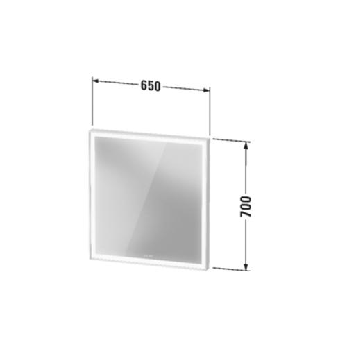 Immagine di Duravit VITRIUM specchio rettangolare L.65 H.70 cm con illuminazione, 1 interruttore a sensore, versione Sensor, colore grigio grafite finitura opaco VT7096049490000