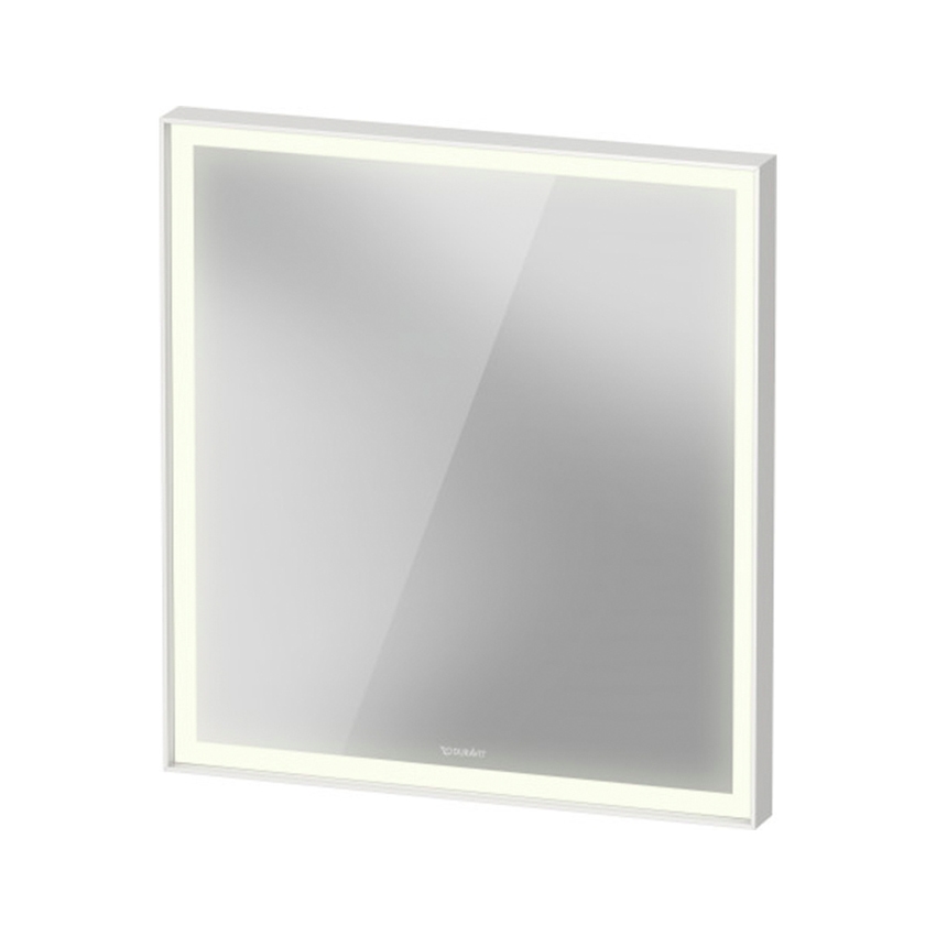 Immagine di Duravit VITRIUM specchio rettangolare L.65 H.70 cm con illuminazione, 1 interruttore a sensore, versione Sensor, colore bianco finitura opaco VT7096018180000
