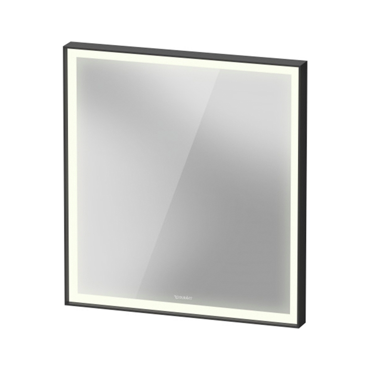 Duravit VITRIUM specchio rettangolare L.65 H.70 cm con illuminazione, 1 interruttore a sensore, versione Sensor, colore grigio grafite finitura opaco VT7096049490000