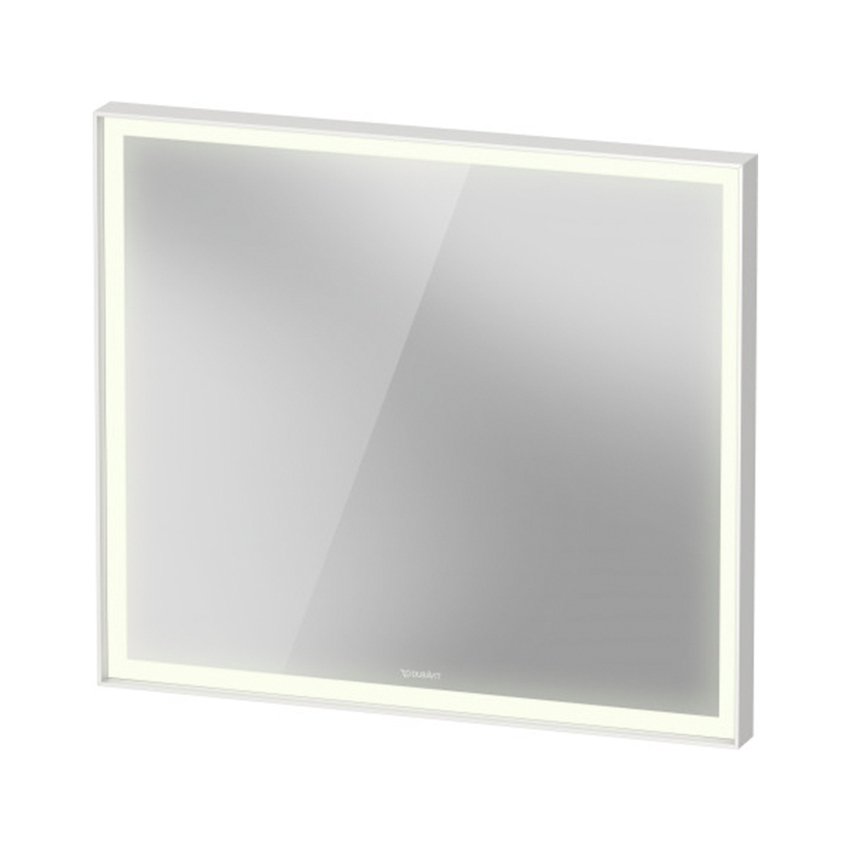 Immagine di Duravit VITRIUM specchio rettangolare L.80 H.70 cm con illuminazione, 1 interruttore a sensore, versione Sensor, colore bianco finitura opaco VT7097018180000