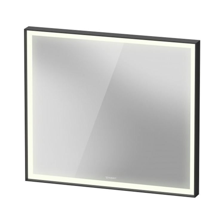 Duravit VITRIUM specchio rettangolare L.80 H.70 cm con illuminazione, 1 interruttore a sensore, versione Sensor, colore grigio grafite finitura opaco VT7097049490000