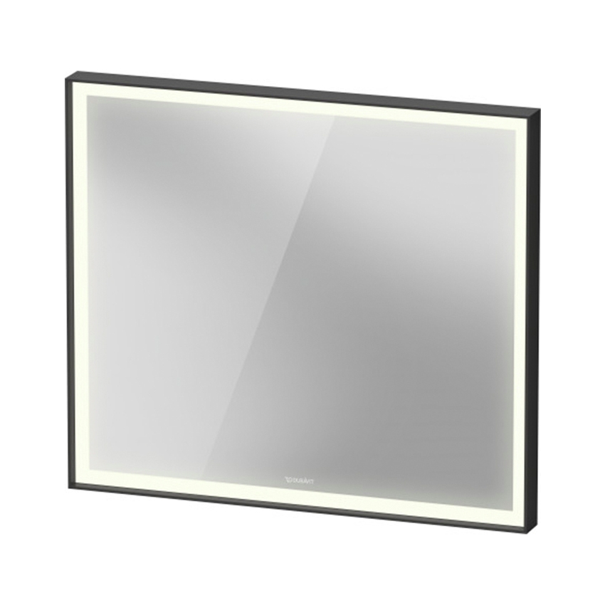Immagine di Duravit VITRIUM specchio rettangolare L.80 H.70 cm con illuminazione, 1 interruttore a sensore, versione Sensor, colore grigio grafite finitura opaco VT7097049490000