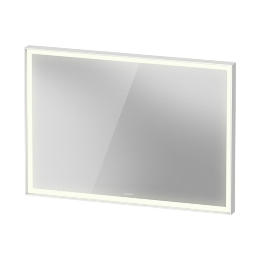 Immagine di Duravit VITRIUM specchio rettangolare L.100 H.70 cm con illuminazione, 1 interruttore a sensore, versione Sensor, colore bianco finitura opaco VT7098018180000