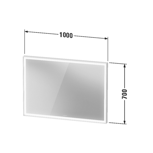 Immagine di Duravit VITRIUM specchio rettangolare L.100 H.70 cm con illuminazione, 1 interruttore a sensore, versione Sensor, colore bianco finitura opaco VT7098018180000