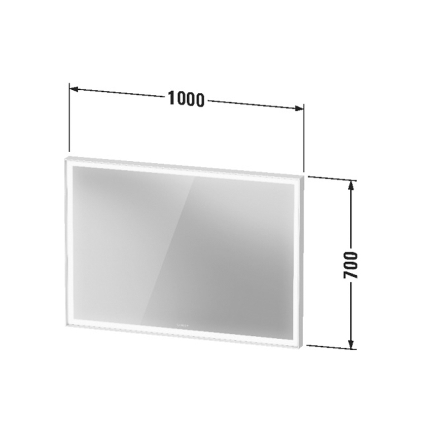 Immagine di Duravit VITRIUM specchio rettangolare L.100 H.70 cm con illuminazione, 1 interruttore a sensore, versione Sensor, colore bianco finitura opaco VT7098018180000