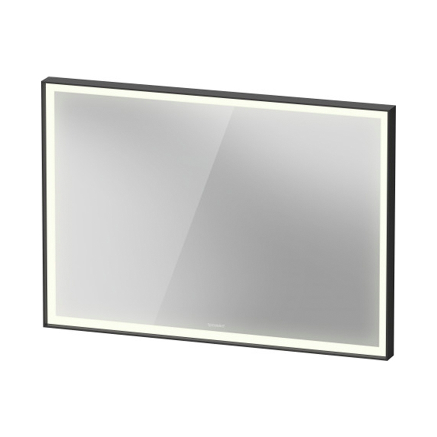 Immagine di Duravit VITRIUM specchio rettangolare L.100 H.70 cm con illuminazione, 1 interruttore a sensore, versione Sensor, colore grigio grafite finitura opaco VT7098049490000