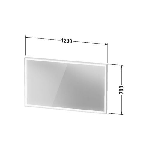Immagine di Duravit VITRIUM specchio rettangolare L.120 H.70 cm con illuminazione, 1 interruttore a sensore, versione Sensor, colore bianco finitura opaco VT7099018180000