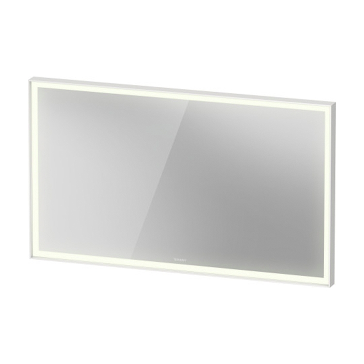 Immagine di Duravit VITRIUM specchio rettangolare L.120 H.70 cm con illuminazione, 1 interruttore a sensore, versione Sensor, colore bianco finitura opaco VT7099018180000