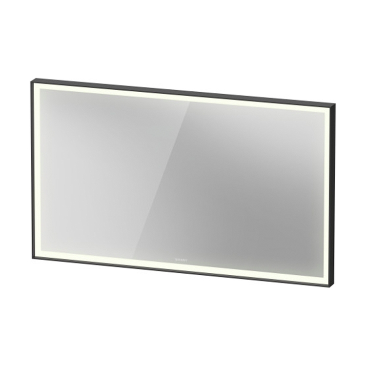 Duravit VITRIUM specchio rettangolare L.120 H.70 cm con illuminazione, 1 interruttore a sensore, versione Sensor, colore grigio grafite finitura opaco VT7099049490000