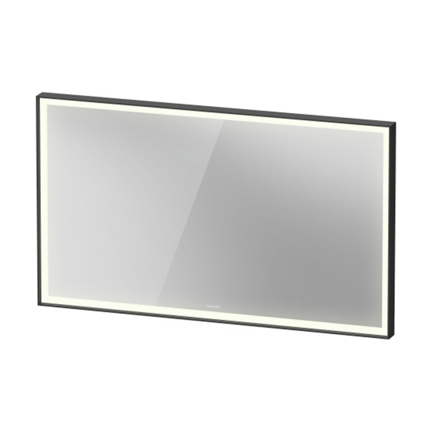 Immagine di Duravit VITRIUM specchio rettangolare L.120 H.70 cm con illuminazione, 1 interruttore a sensore, versione Sensor, colore grigio grafite finitura opaco VT7099049490000