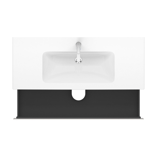 Immagine di Duravit L-CUBE base sottolavabo sospesa L.122 P.48 cm, con 2 cassetti, scasso per sifone e coprisifone, colore bianco finitura lucido LC624302222