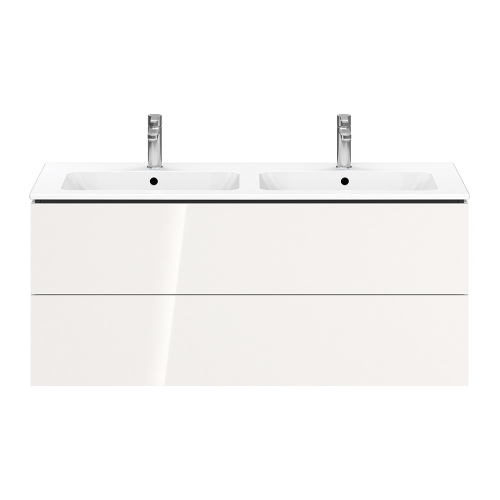 Immagine di Duravit L-CUBE base sottolavabo sospesa L.122 P.48 cm, con 2 cassetti, scasso per sifone e coprisifone, colore bianco finitura lucido LC624302222