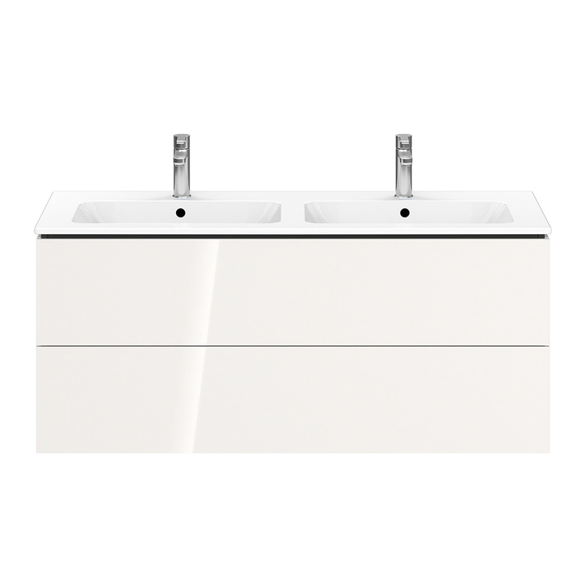 Immagine di Duravit L-CUBE base sottolavabo sospesa L.122 P.48 cm, con 2 cassetti, scasso per sifone e coprisifone, colore bianco finitura lucido LC624302222