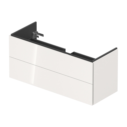 Immagine di Duravit L-CUBE base sottolavabo sospesa L.122 P.48 cm, con 2 cassetti, scasso per sifone e coprisifone, colore bianco finitura lucido LC624302222