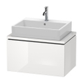 Immagine di Duravit L-CUBE base sottolavabo sospesa L.72 P.48 cm, con 1 elemento estraibile, senza consolle, colore bianco finitura lucido LC580102222