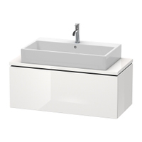 Immagine di Duravit L-CUBE base sottolavabo sospesa L.102 P.48 cm, con 1 elemento estraibile, senza consolle, colore bianco finitura lucido LC580402222