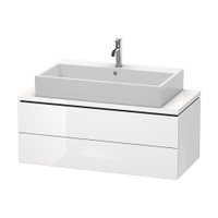 Immagine di Duravit L-CUBE base sottolavabo sospesa L.102 P.48 cm, con 2 cassetti, scasso per sifone e coprisifone, colore bianco finitura lucido LC580902222