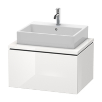 Immagine di Duravit L-CUBE base sottolavabo sospesa L.72 P.55 cm, con 1 elemento estraibile, senza consolle, colore bianco finitura lucido LC581102222