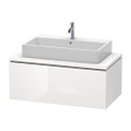 Immagine di Duravit L-CUBE base sottolavabo sospesa L.102 P.55 cm, con 1 elemento estraibile, senza consolle, colore bianco finitura lucido LC581402222