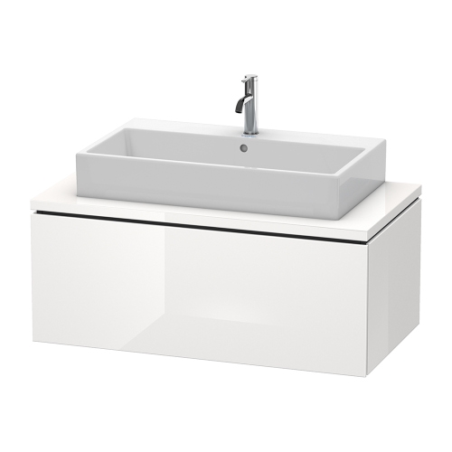 Immagine di Duravit L-CUBE base sottolavabo sospesa L.102 P.55 cm, con 1 elemento estraibile, senza consolle, colore bianco finitura lucido LC581402222